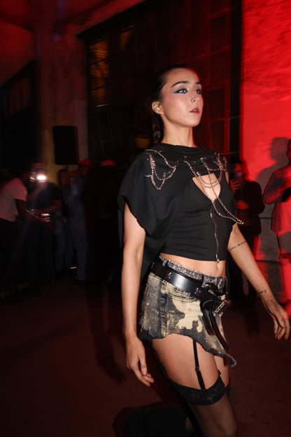 RT Reworked Acid Wash Skirt — Small