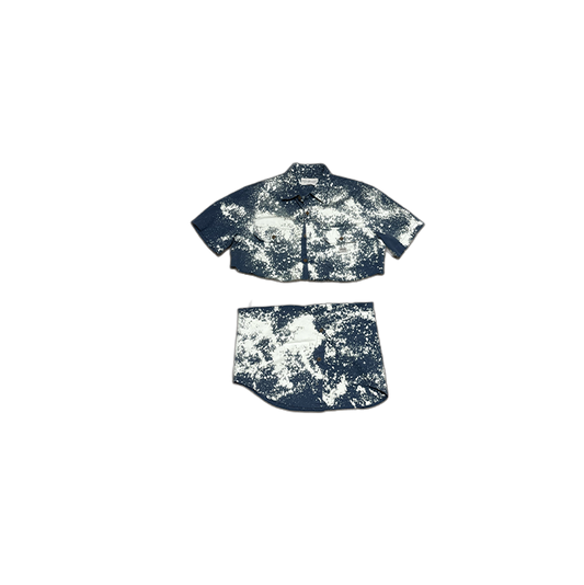 RT Reworked Bleached Denim Bustier Set (Top + Skirt)