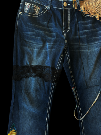 RT Reworked Patchwork Denim — Size 14 (Unisex)